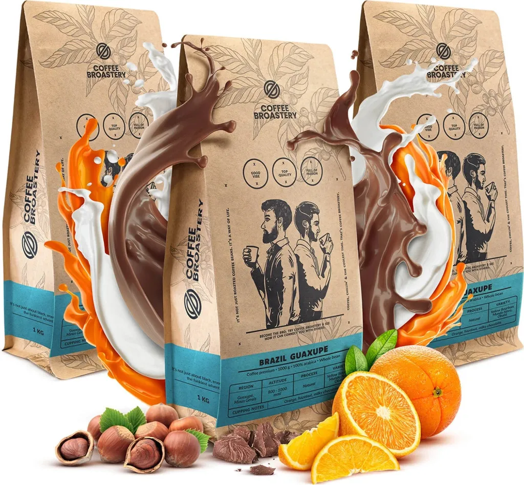 Coffee Broastery Coffee Set - Brazil Guaxupe Roasted Coffee Whole Bean 3 x 1 kg | Fresh Coffee Beans