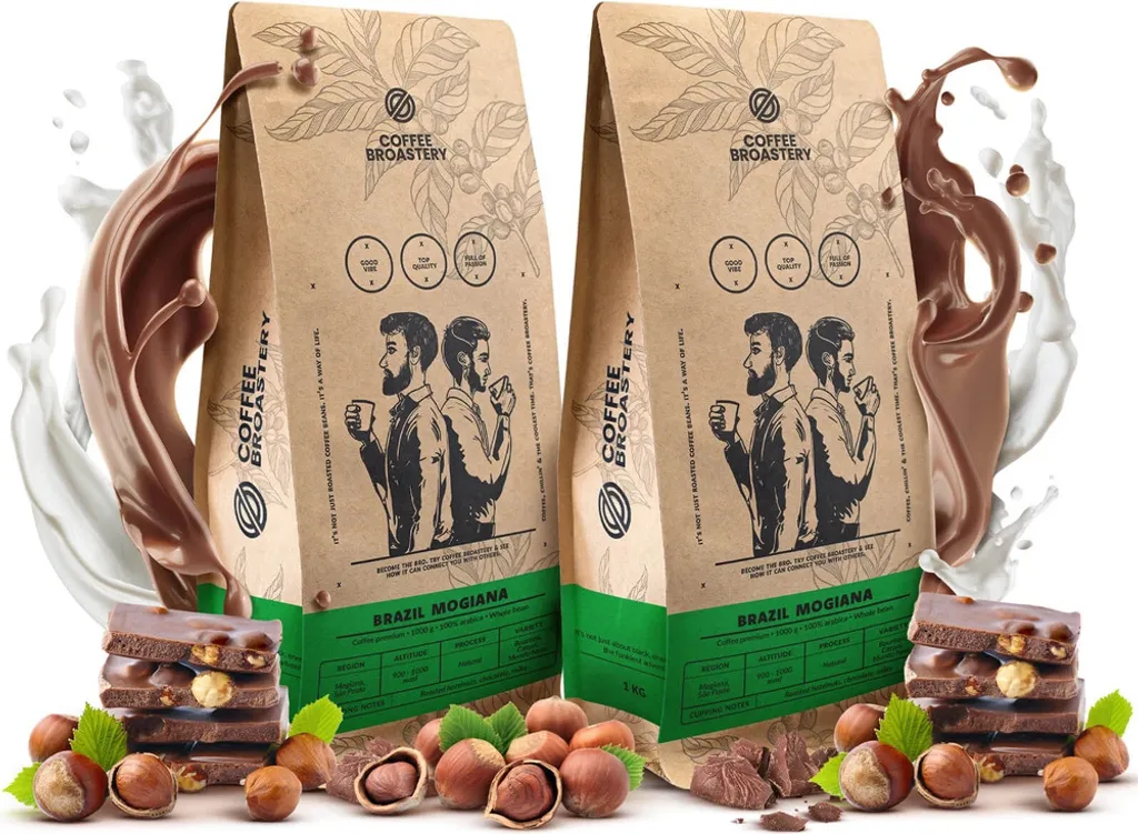 Coffee Broastery Coffee Set - Brazil Mogiana Roasted Coffee Whole Bean 2 x 1 kg | Fresh Coffee Beans