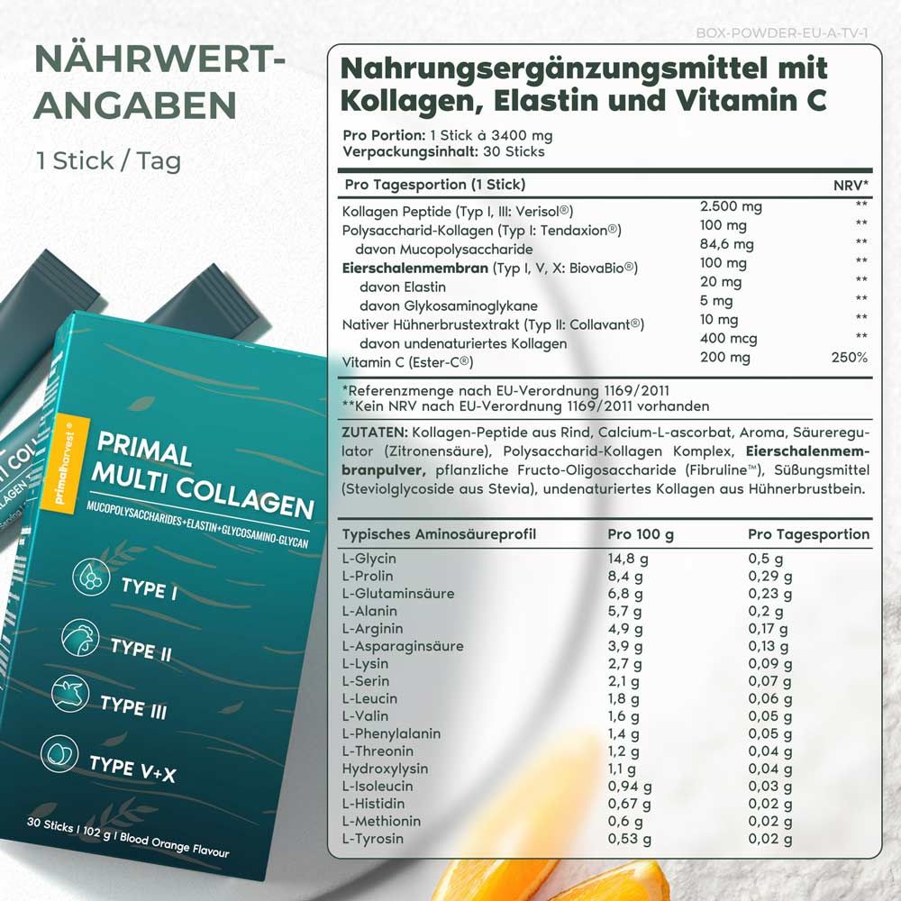Collagen powder sachets from Primal Harvest®