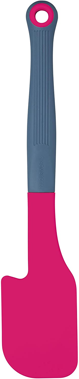 Colourworks CWBRSPATPNK Silicone Spatula with Integrated Tray - Raspberry