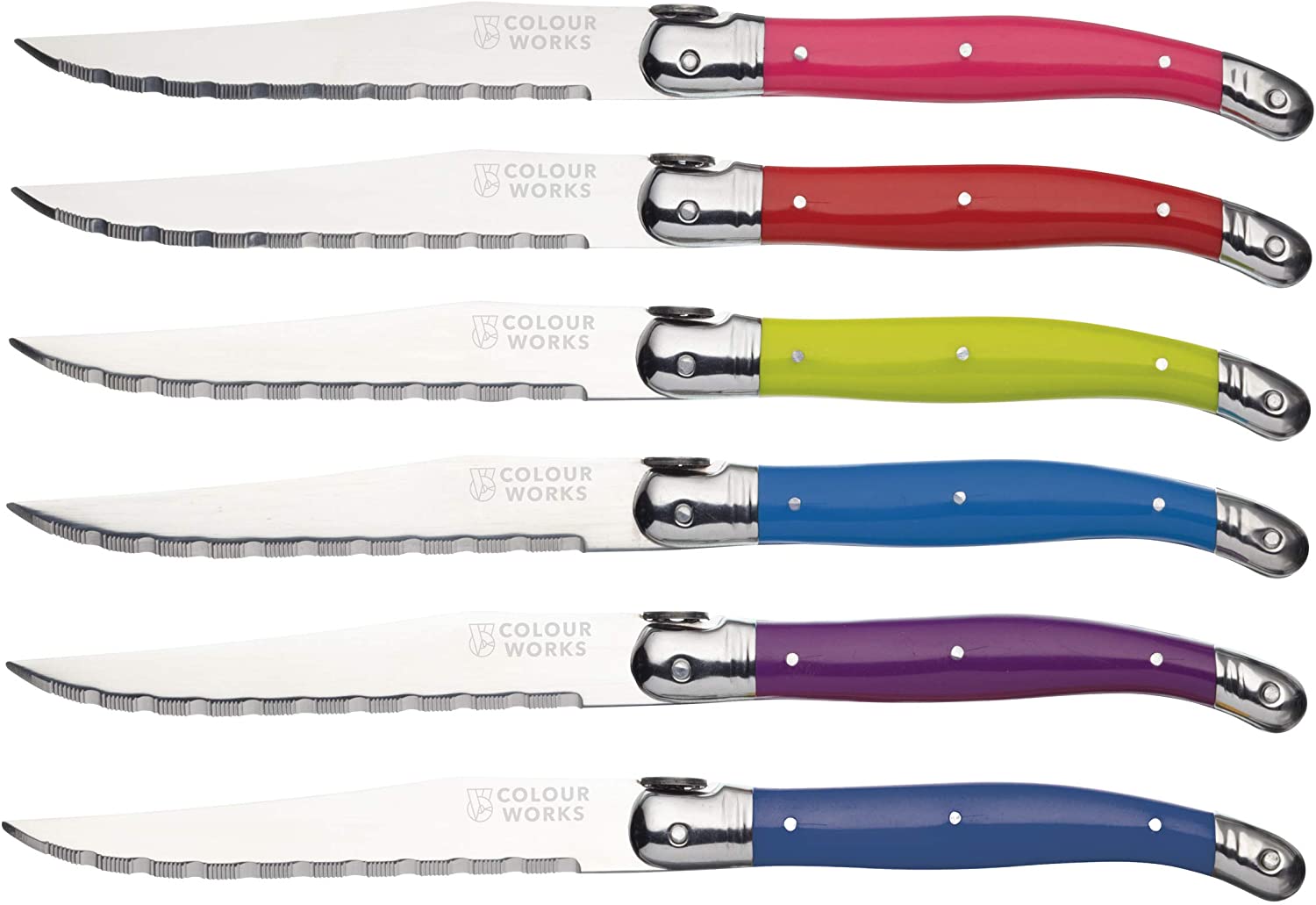KitchenCraft Colourworks Six-piece steak knife set