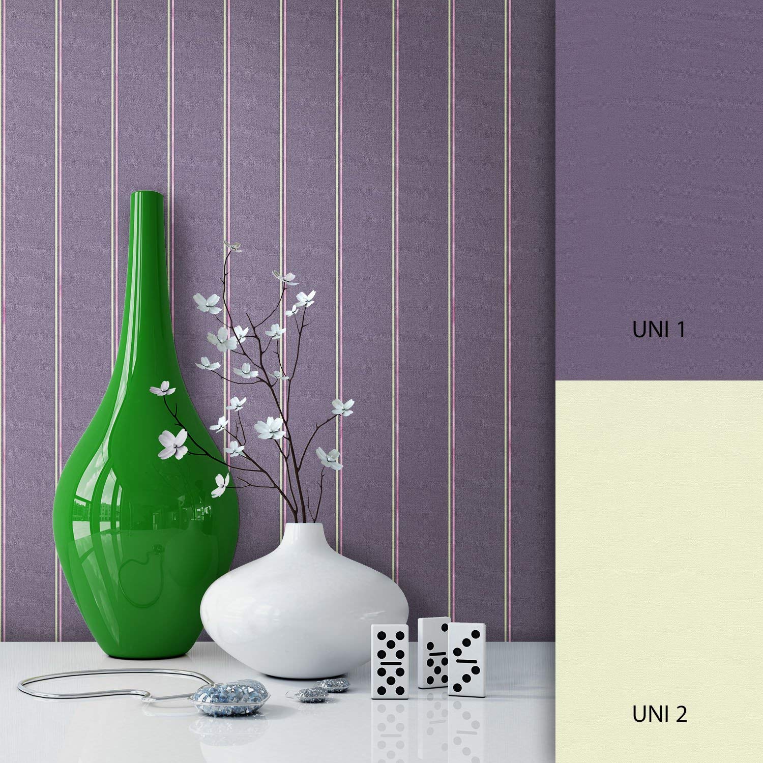 Newroom Purple Non-Woven Wallpaper With Wallpaper Guide [English Language N