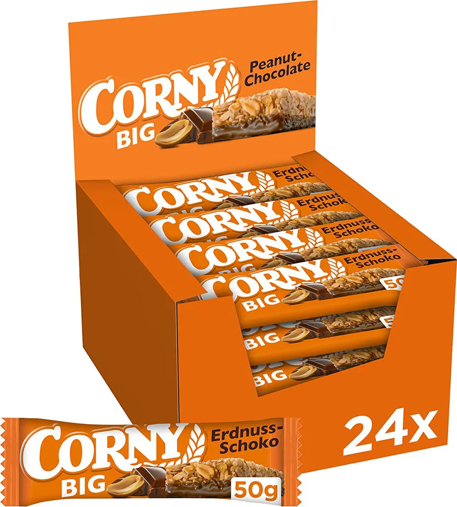 Corny Big Peanut Müsliriegel Schokolade mit Erdnüssen 50g 24er Pack