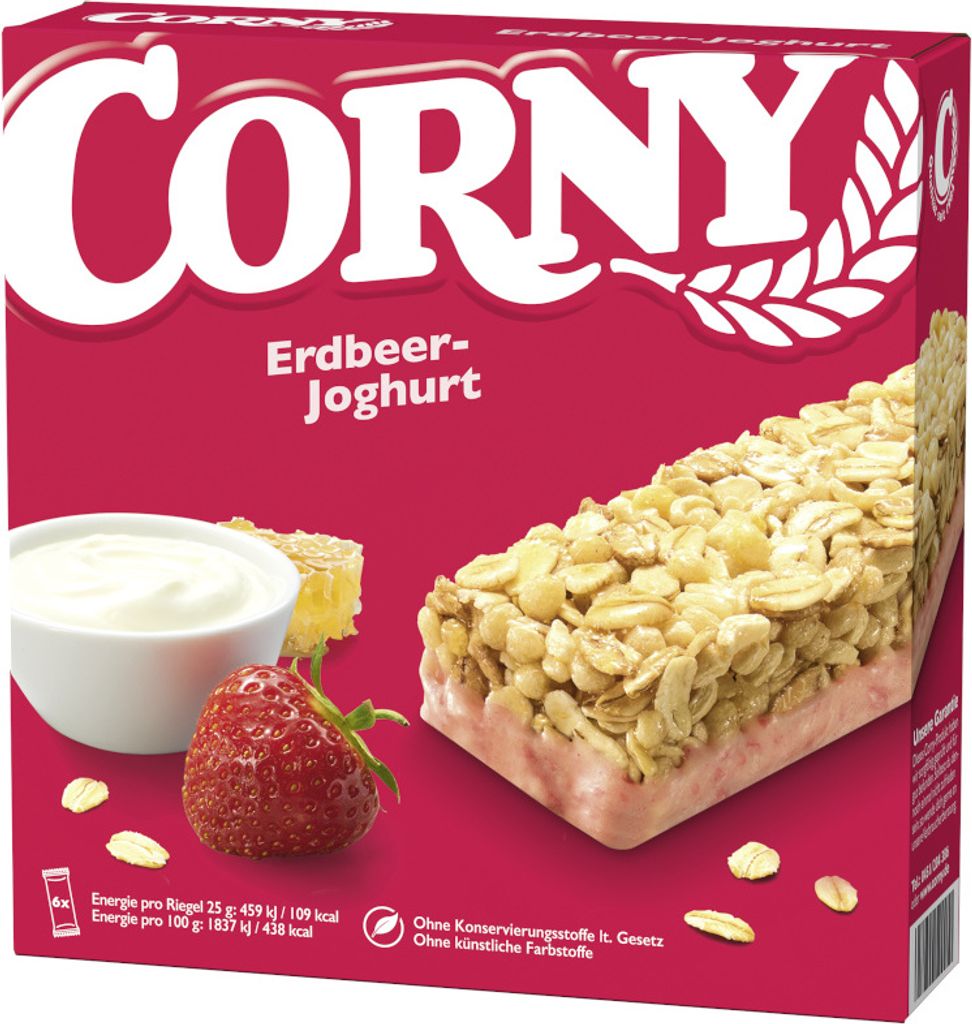 Corny CLASSIC Erdbeer-Joghurt Müsliriegel, 6x25g
