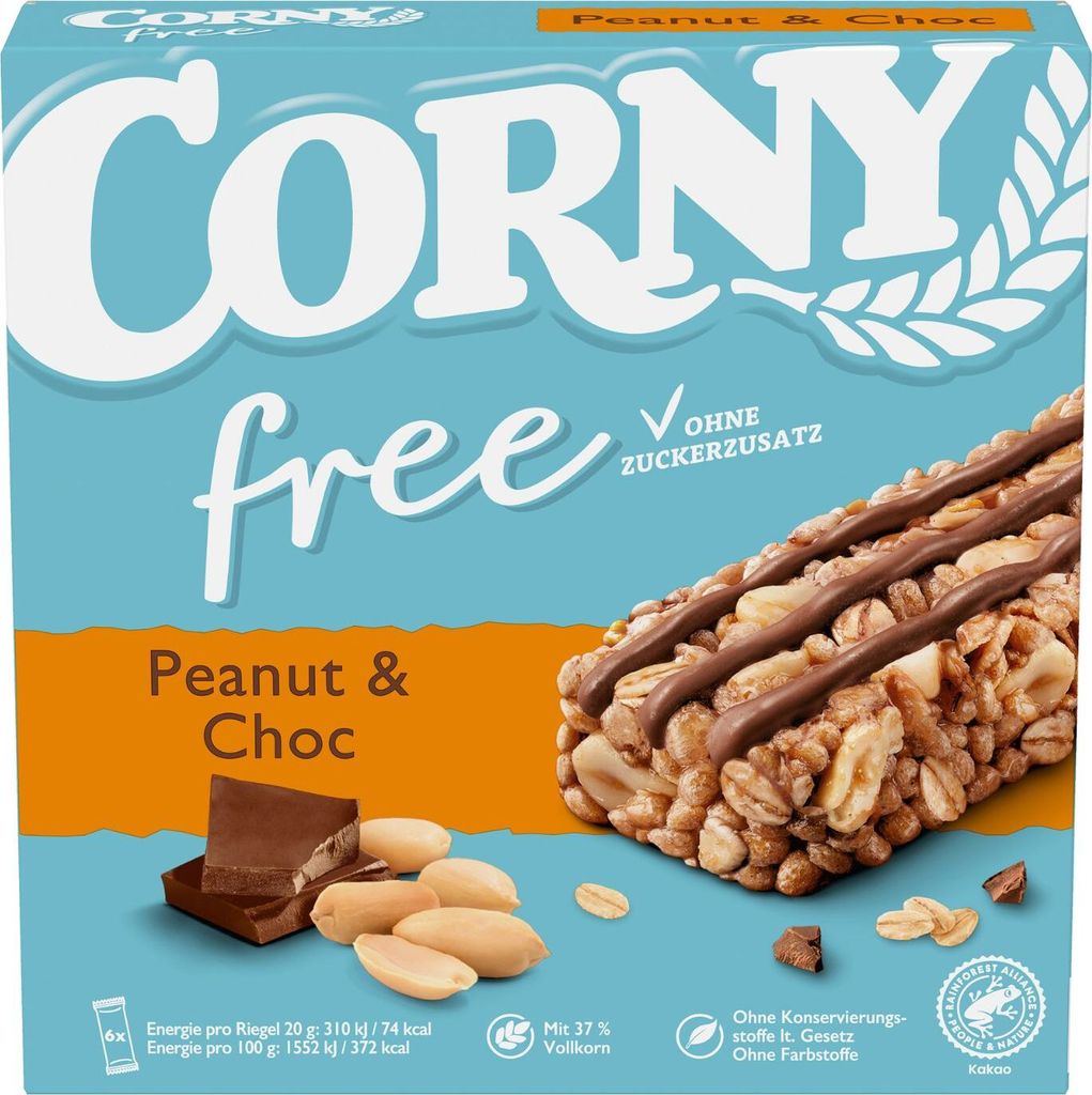 Corny FREE Peanut & Choc Müsliriegel, 6x20g