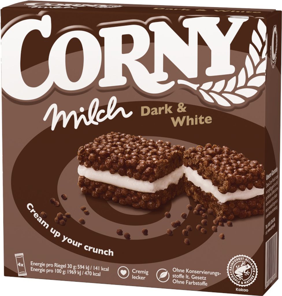 Corny MILCH Dark & White Müsliriegel, 4x30g