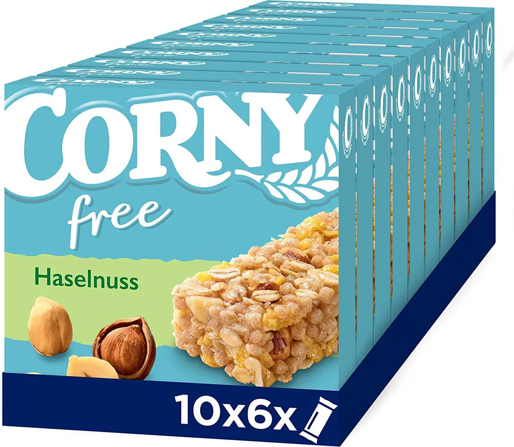 Corny Müsli Riegel Free Haselnuss Vollkorn Cornflakes 6x20g 10er Pack