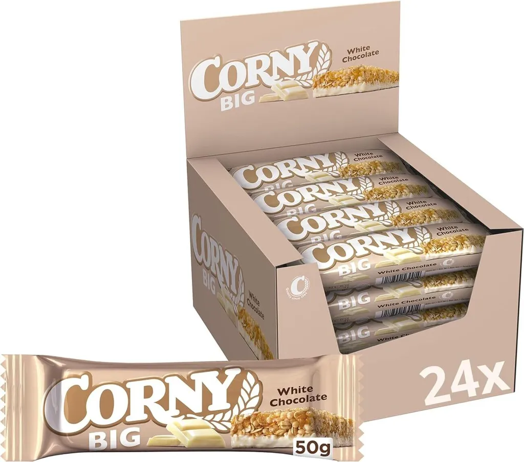 Corny Riegel BIG White Chocolate, Kiste mit 24 Stück à 40g
