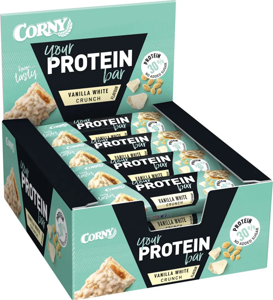 Corny your Protein bar Vanilla White Crunch Riegel 45g 12er Pack