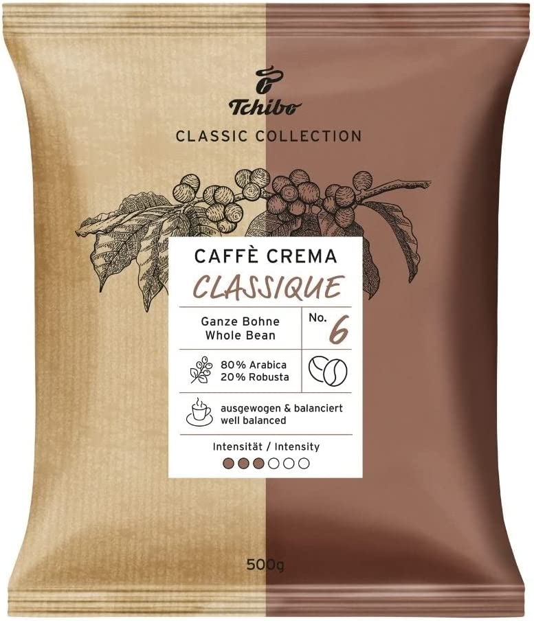 Tchibo Café Crème Suisse, 500 g Coffee, Whole Bean, High-Quality Bean Coffee, Ideal for Fully Automatic Coffee Machines, Coffee by Tchibo