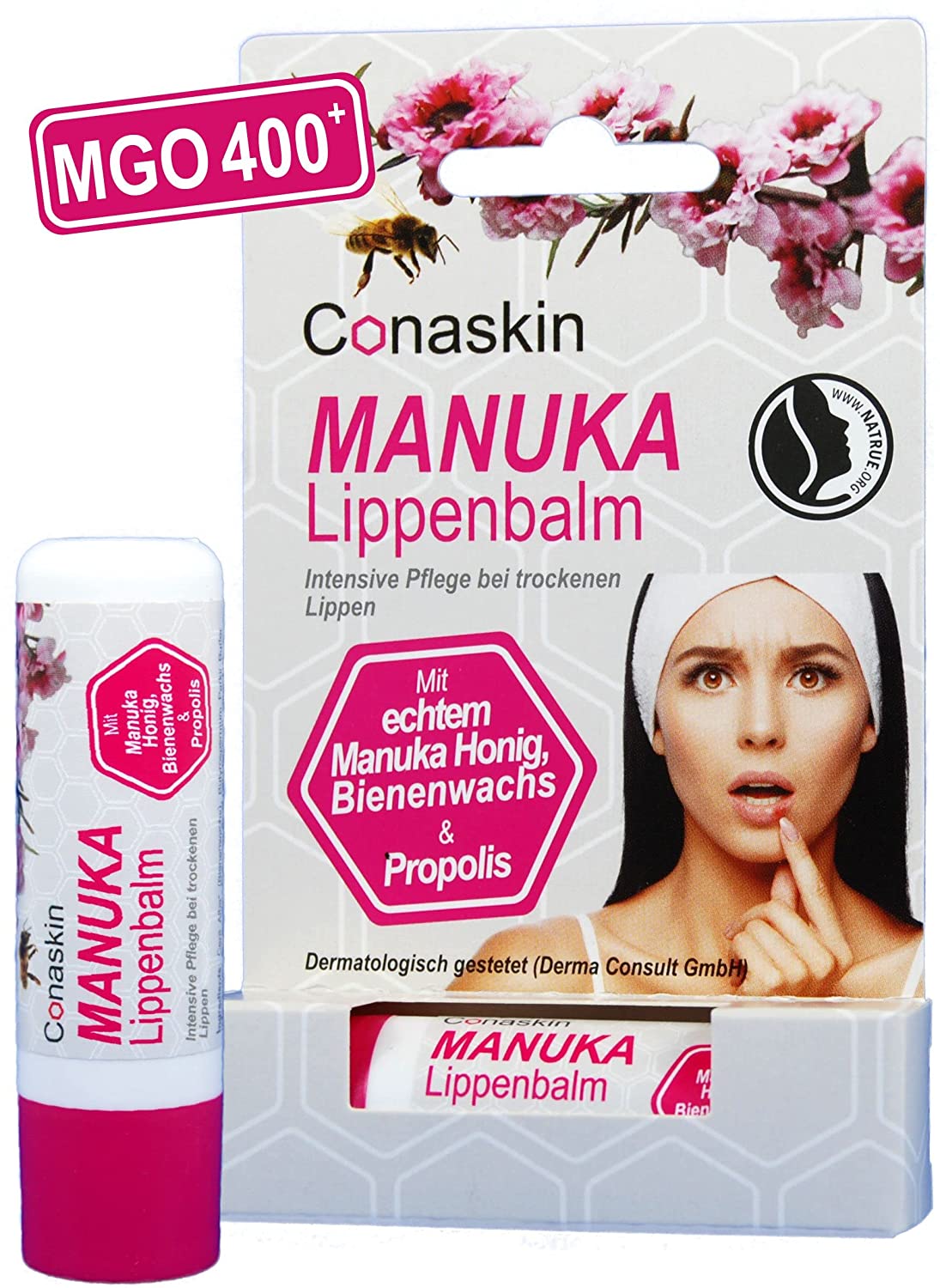 Conaskin Manuka Lip Balm | Manuka Honey MGO400 | Propolis | Beeswax | For very dry lips