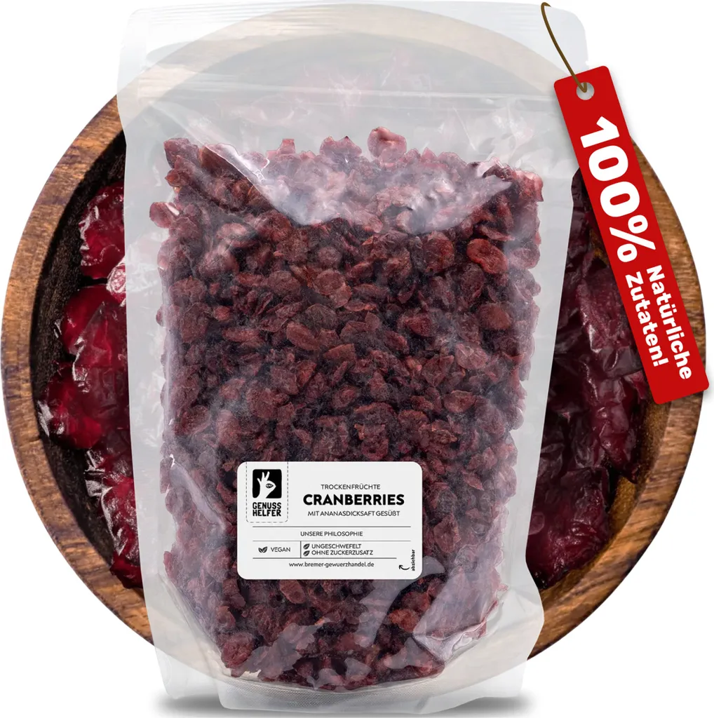 Dried Cranberries 1 Kg - aromatic fruits with pineapple syrup, cranberries, cranberries, dried cranberries