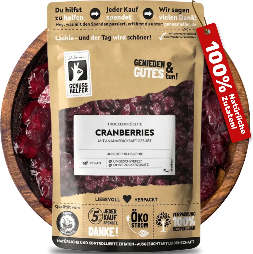 Dried cranberries - aromatic fruits with pineapple syrup, cranberries, dried cranberries, 540g