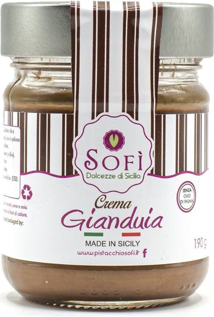 Crema di Gianduia, Gianduia-Schoko-Creme, ohne Palmöl, 190g, Sofì - Dolcezze di Sicilia