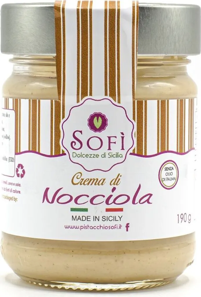 Crema di Nocciola, weiße Haselnusscreme, ohne Palmöl, 190g, Sofì - Dolcezze di Sicilia