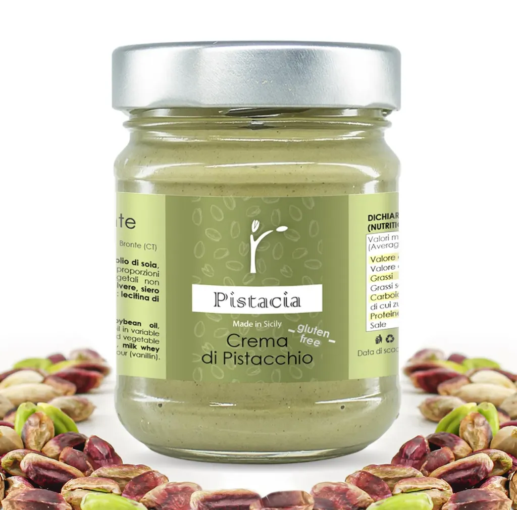 Crema di Pistacchio, süße Pistaziencreme ohne Palmöl, 190g, aus 45% Pistazien,   Sicily-Bronte