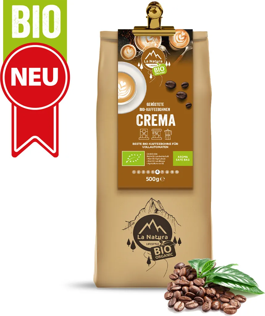 Crema Coffee Beans 500g | La Natura Lifestyle | Slow Roast | Whole Bean