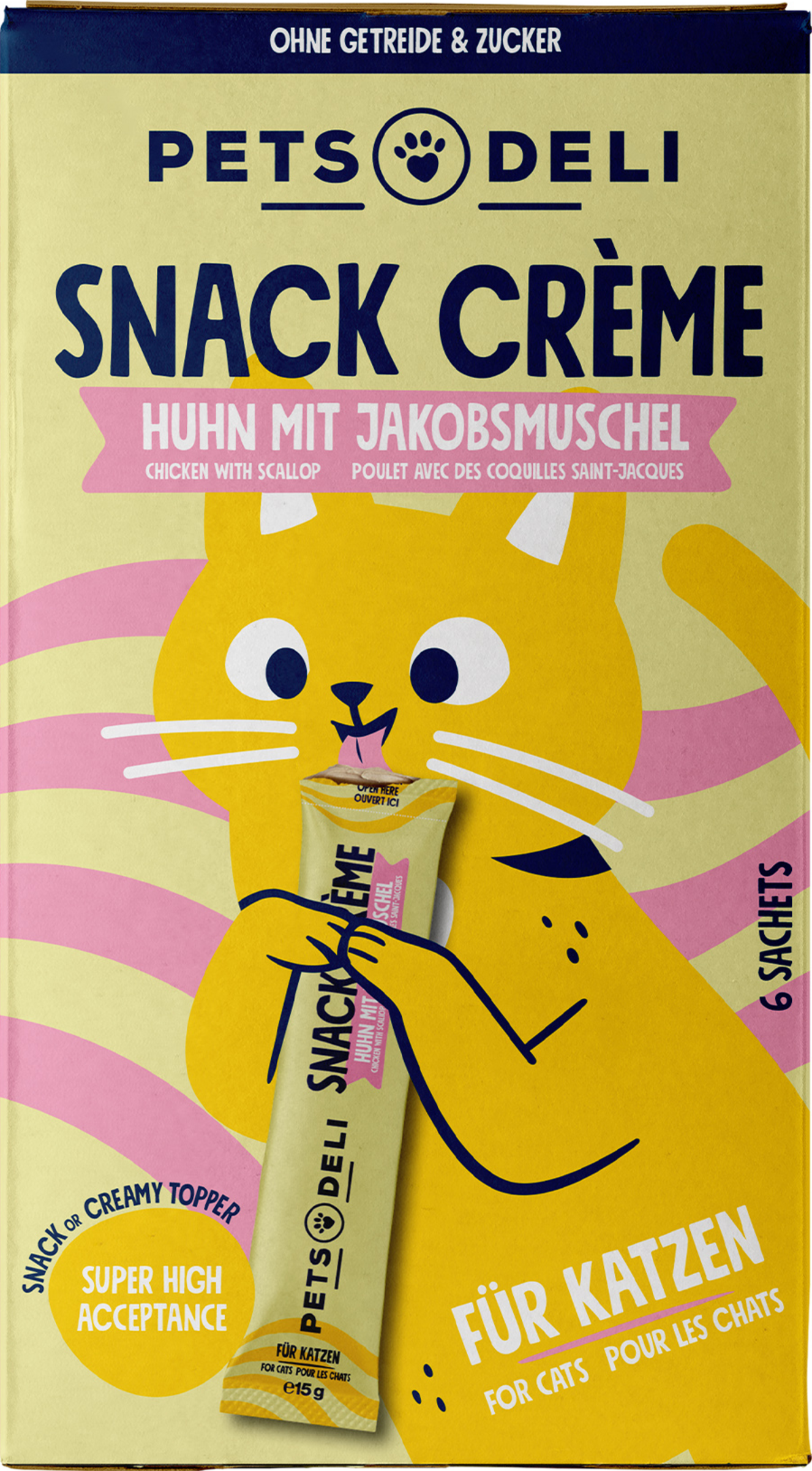 Cream snack chicken with scallop for cats