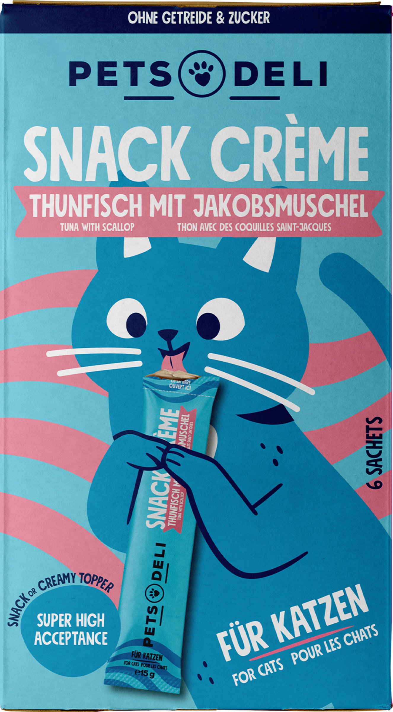 Cream snack tuna fillet with scallop for cats