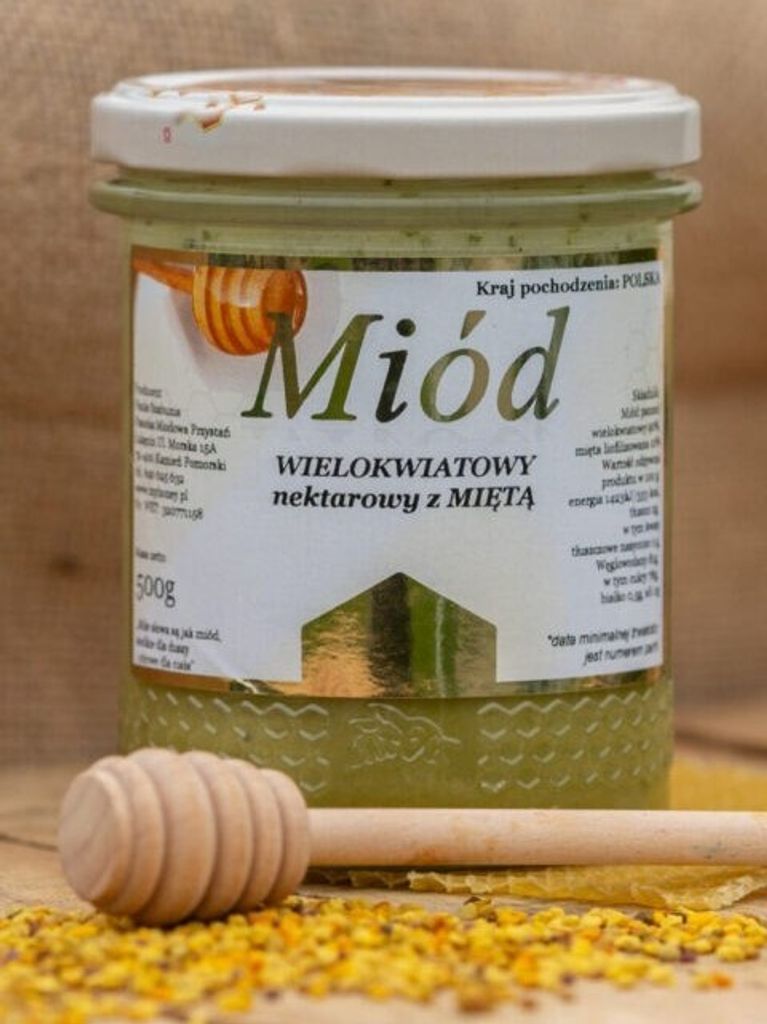Cremiger Blütenhonig mit gefriergetrocknete Minze - 0,5 kg