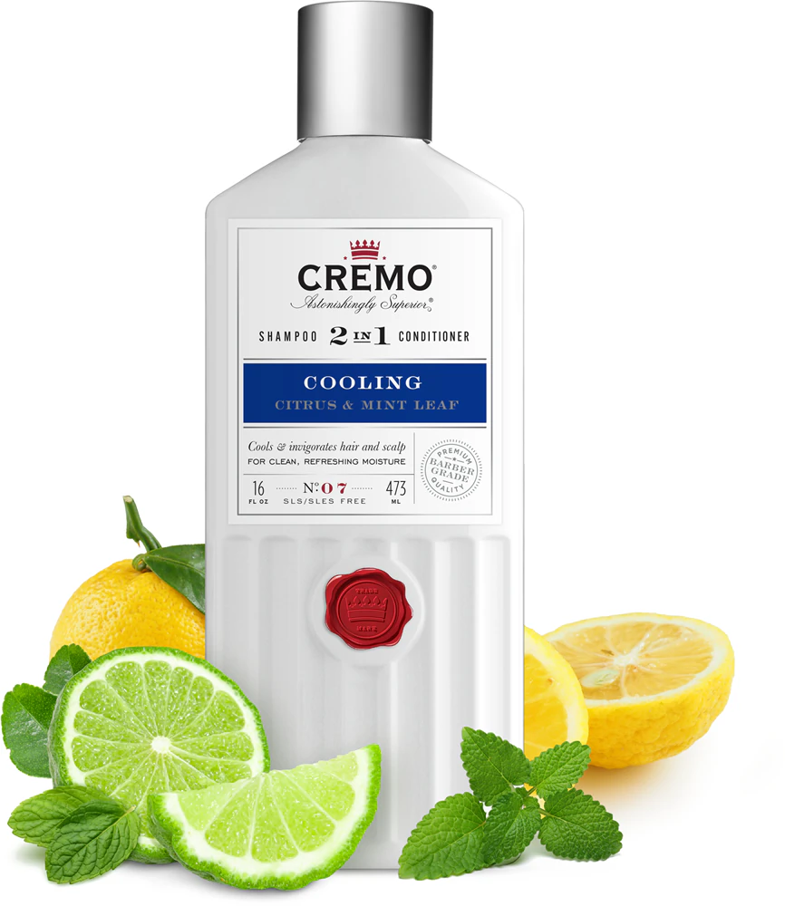 Cremo Citrus & Mint Leaf 2in1 Cooling Shampoo stimulating and refreshing shampoo 2 in 1