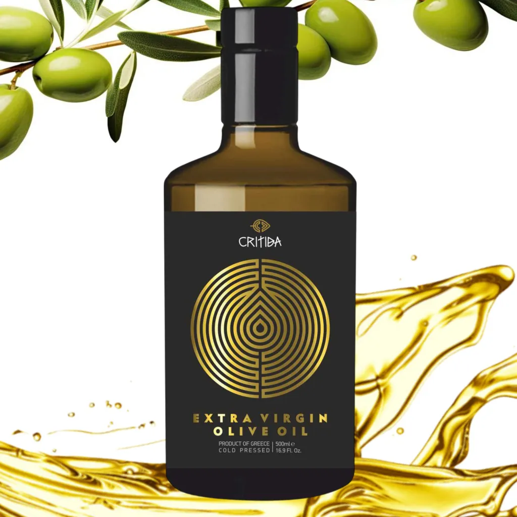 CRITIDA, Olive Oil, 500ml, Extra Virgin, Greek Olive Oil, First Pressed Olive Oil, Greek Food, Olive Oil Greece, Olive Oils