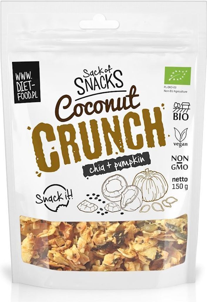CRUNCHES MIT KOKOSNUSS, CHIA UNDKÜRBIS 150 g - DIÄT-FOOD