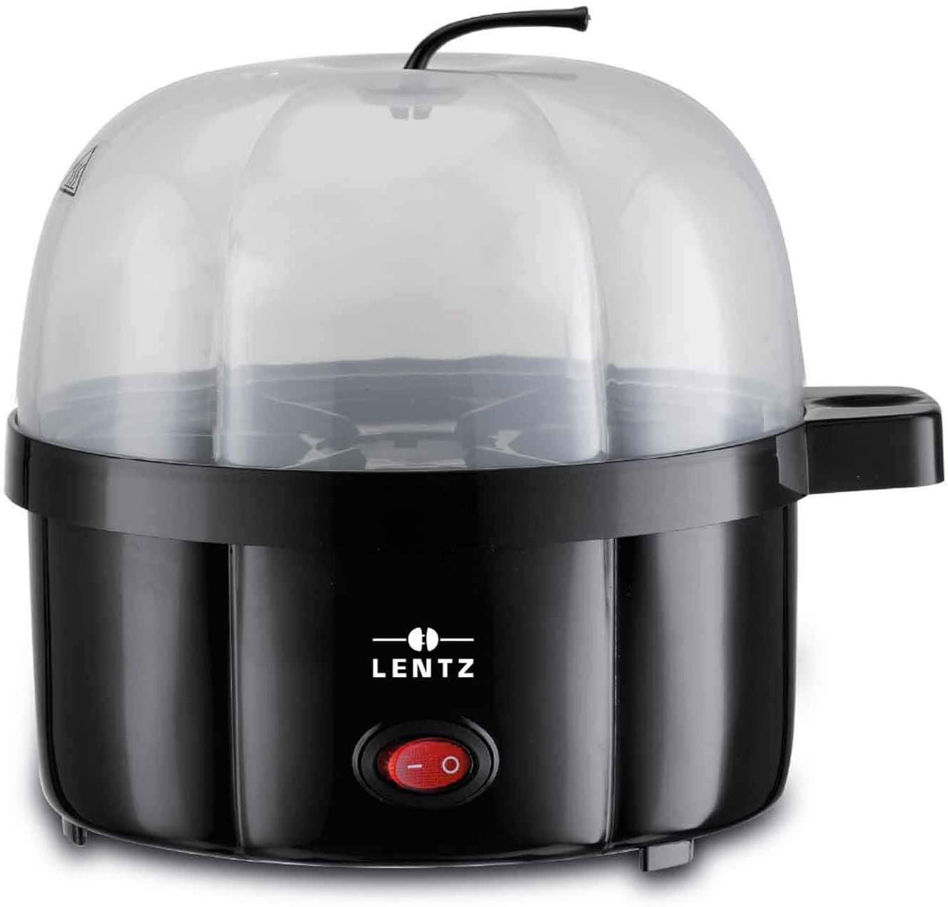 Lentz Home Lentz Egg Cooker for up to 7 Eggs - Transparent Lid - 350W - Black