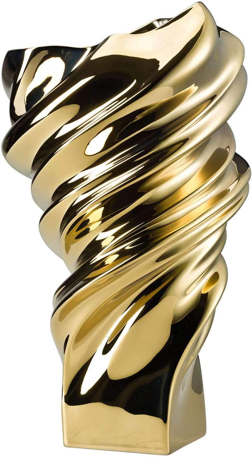 Rosenthal – Squall Gold Titanisiert Vase – Flower Vase Height 32 Cm