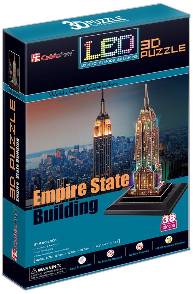 Cubicfun Empire State Building New York Usa 3D Led Puzzle