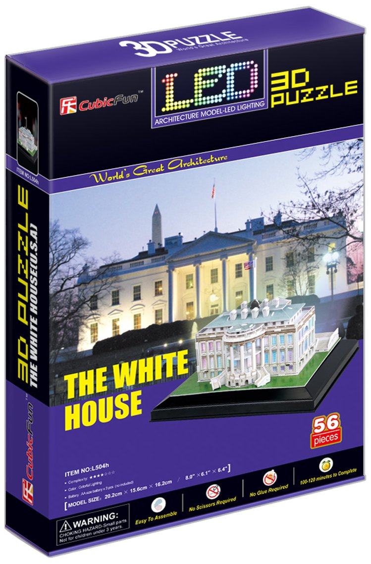 Cubicfun White House Washingon Usa 3D Led Puzzle