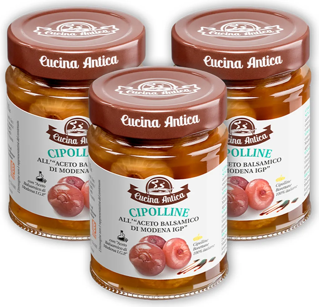 Cucina Antica - Small Onions with Balsamic Vinegar from Modena - 3 x 260 g