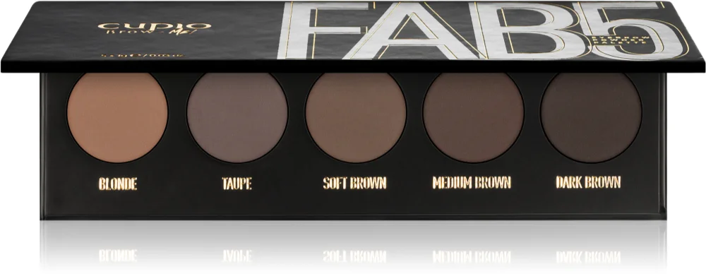 Cupio Brow Me! Fab5 palette with powdery eyebrow shadows