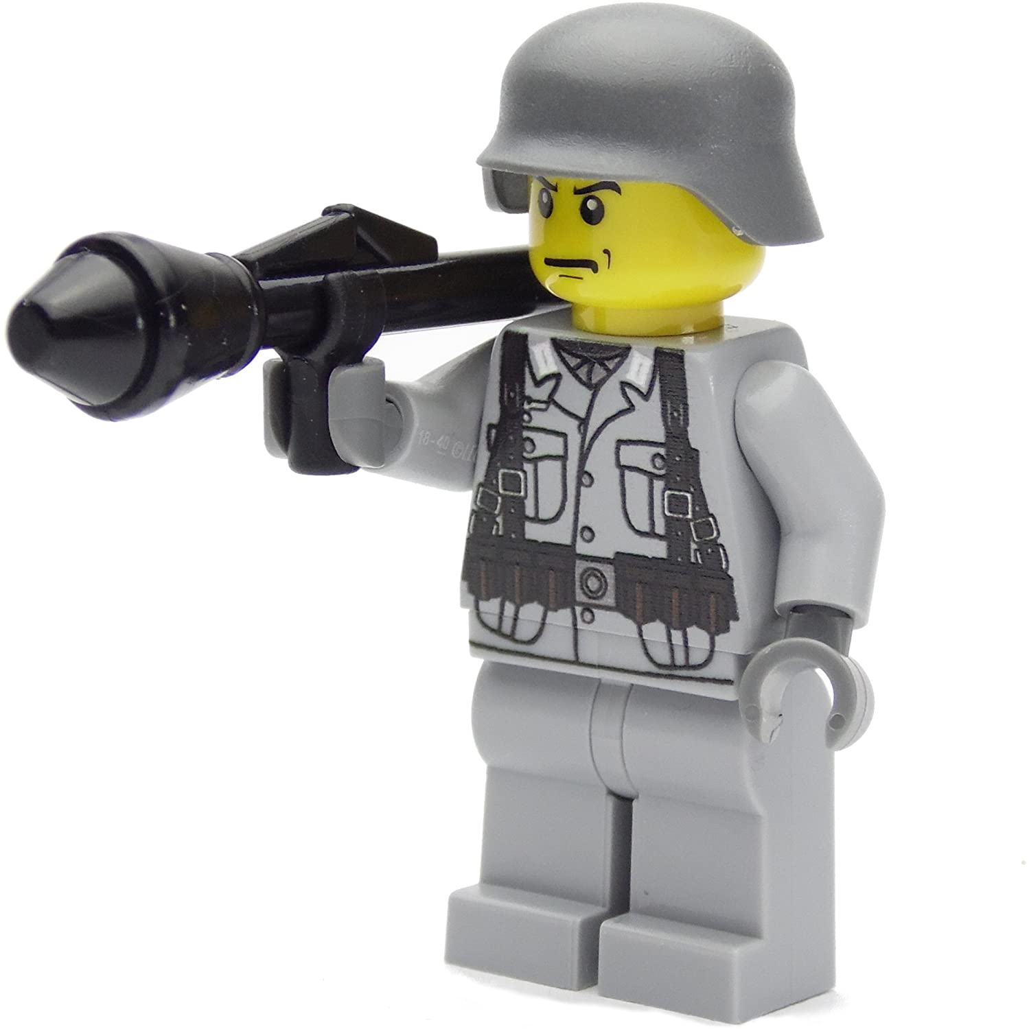 Custom German Wehrmacht Ww2 Soldier with Lego Brick Arms Shield Fist, print
