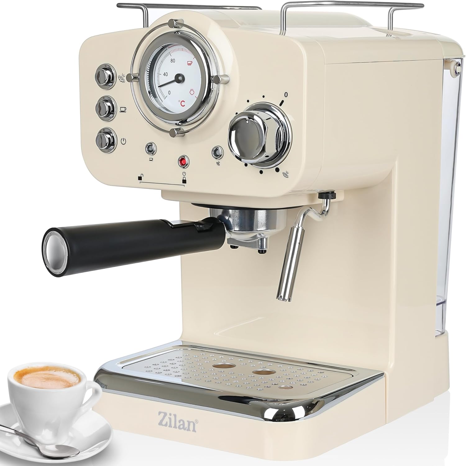 Zilan Espresso Machine Portafilter with Milk Frother | 15 Bar | Portafilter Machine | Cappuccino Machine | Portafilter Coffee Machine | Espresso Machine | Cappuccino Machine | Coffee Machine