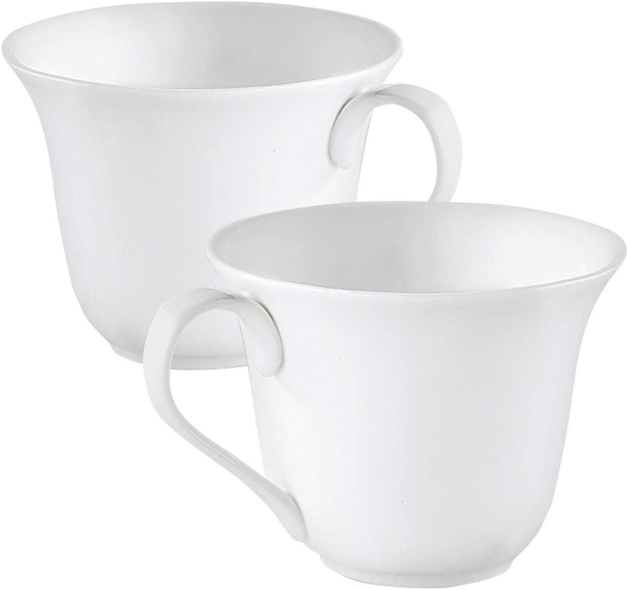 Rosenstein & Söhne Mug for coffee: set of 2 porcelain mugs in heart shape (cup heart shapes)
