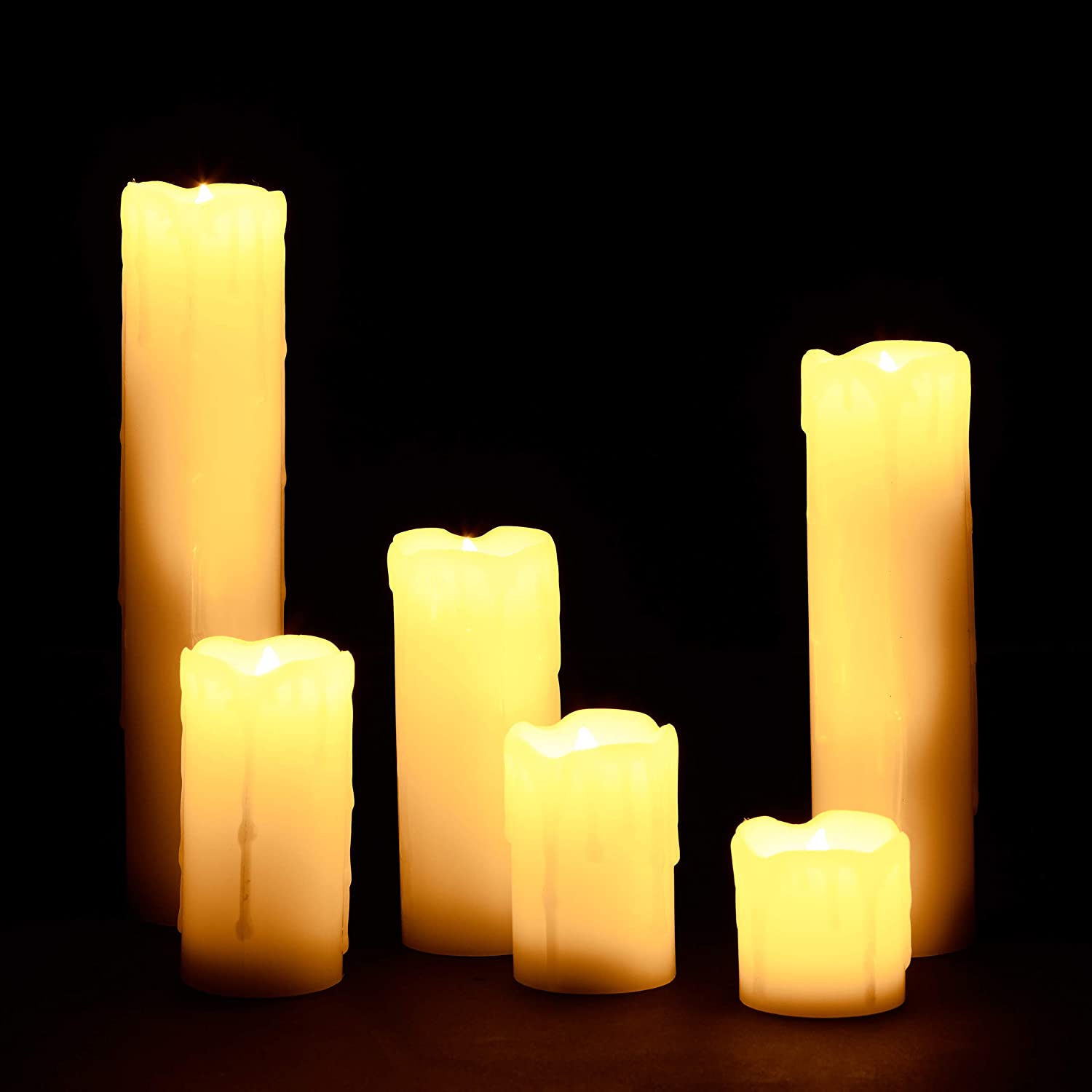 Relaxdays Led Candles Real Wax Set Electric Candles Flickering Bright Batte