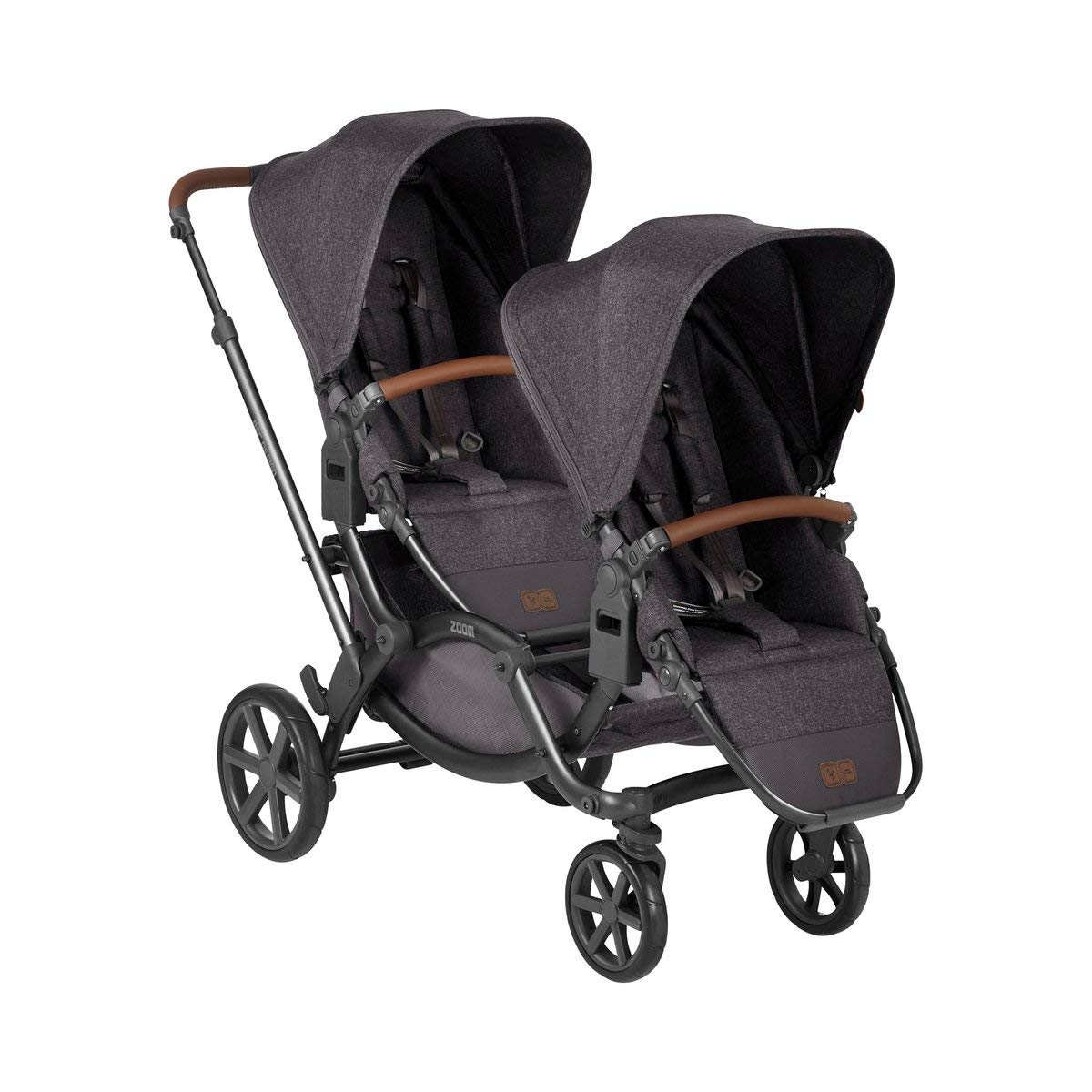 ABC Design Zoom Sibling Pushchair - Twin and Sibling Pushchair for Newborns & Babies - 2 Children - Includes 2 x Buggy Sports Seat - Wheel Suspension - Colour: Street
