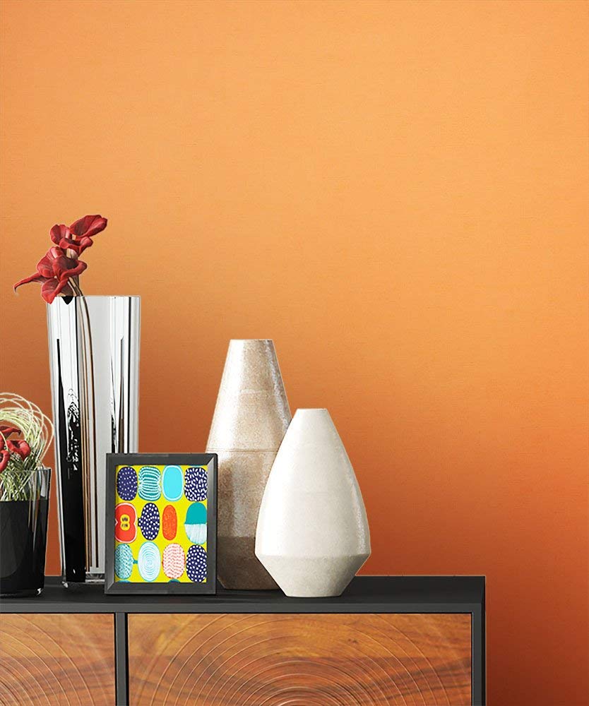Floral Wallpaper, Orange Wallpaper Non-Woven Fabric Fun Modern And Elegant 