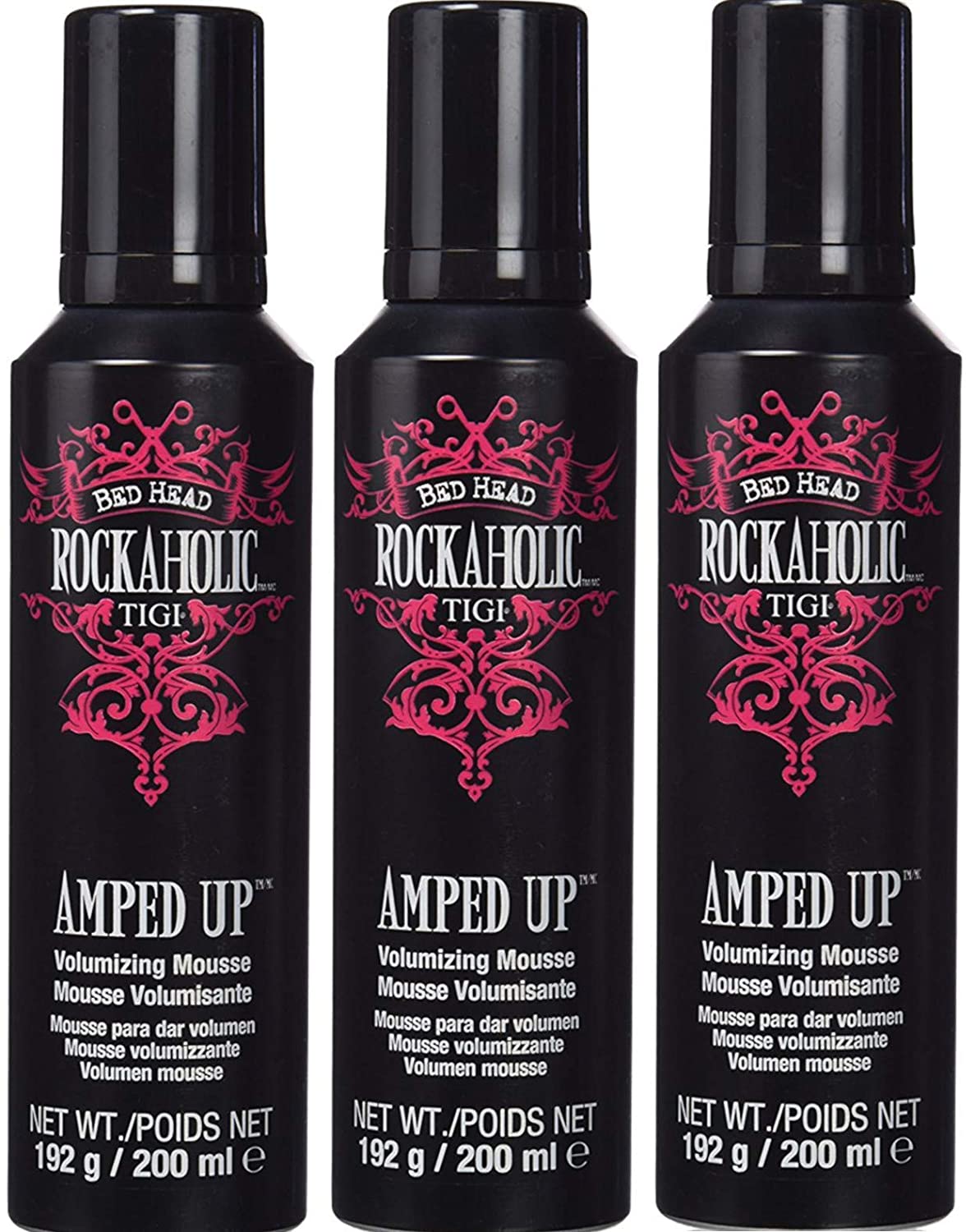 Tigi Rockaholic Amped Up Volumizing Mousse (Pack of 3) 200 ml Each