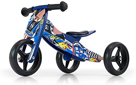 Milly Mally Jake Blue Cars 2 In 1 Tricycle And Wheel Wooden