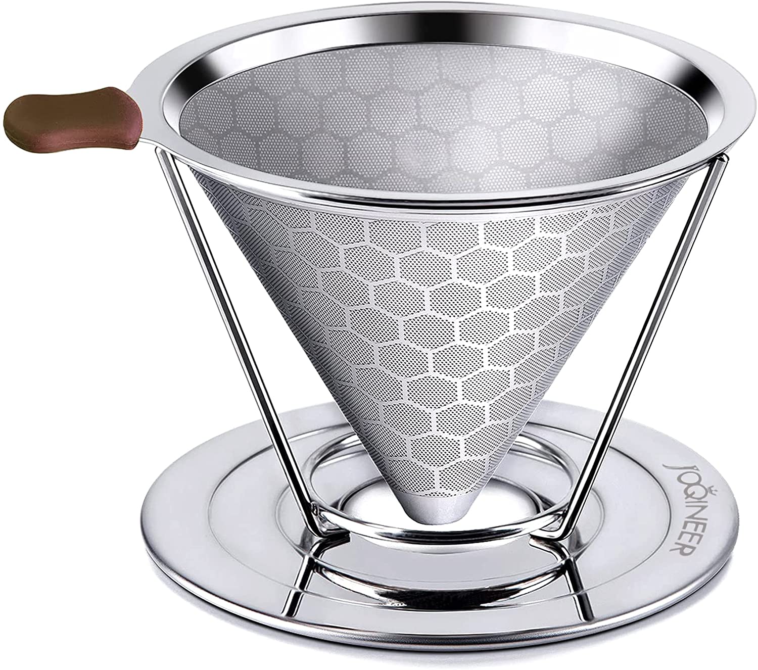 JOQINEER Pour Over Coffee Dripper Stainless Steel Coffee Filter Paperless Reusable P
