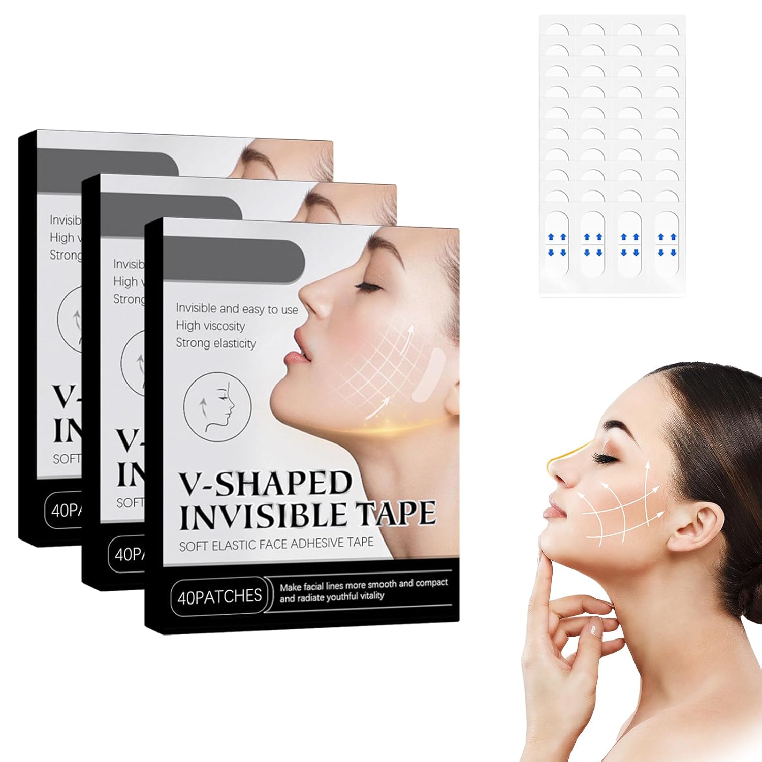 YANINEE Pack of 120 Invisible Face Lifting Tape for Instant Make Up and Wrinkle Prevention