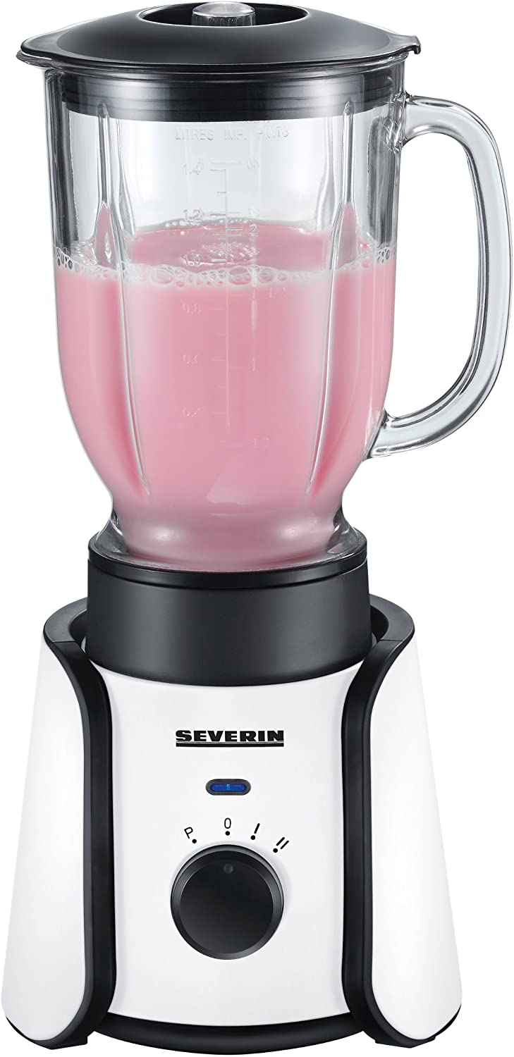 Severin SM 3716 Blender – Pianoweiß Black/Mix Glass Container, 1.4 Litres/460 W