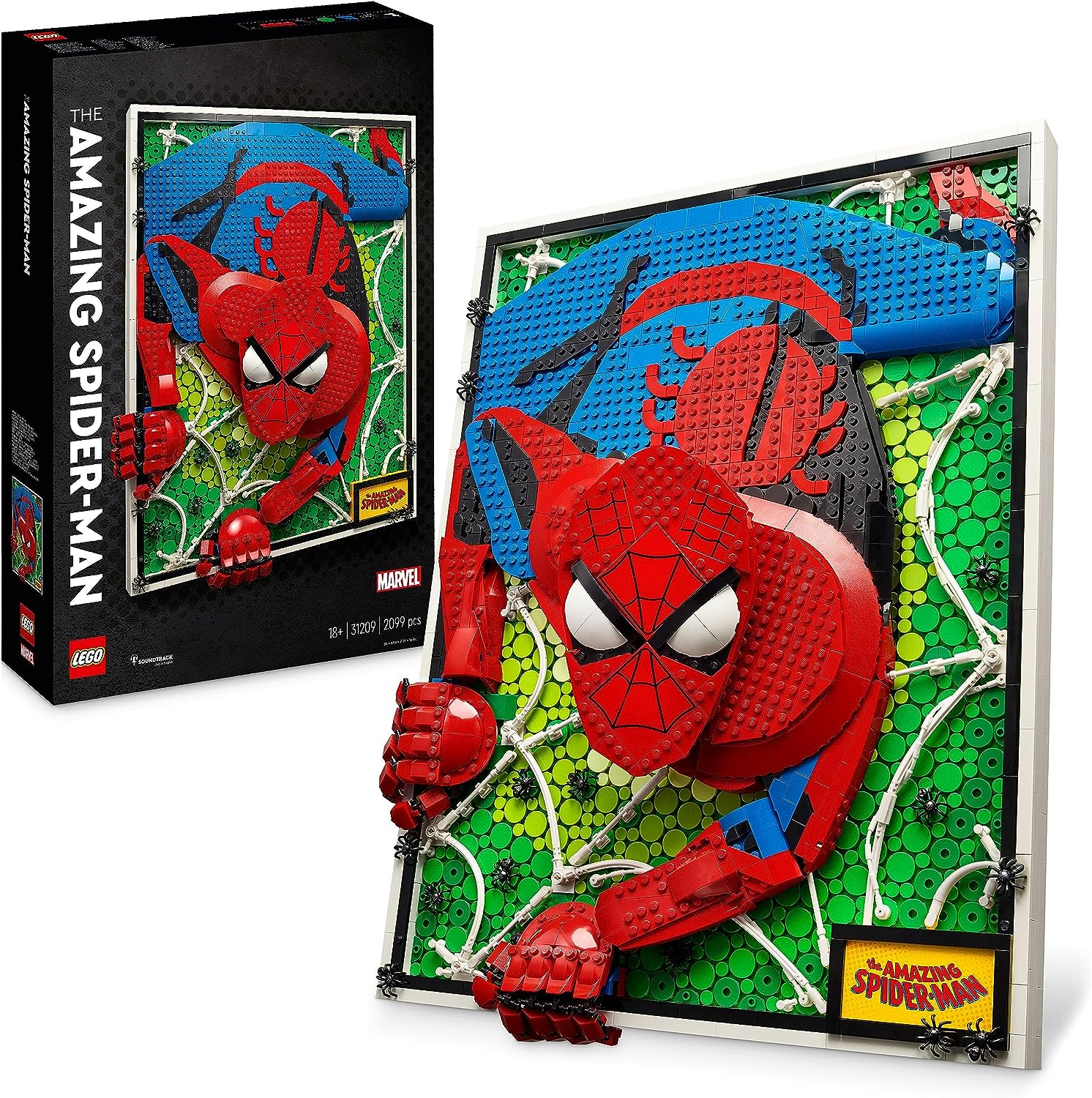 LEGO 31209 Art The Amazing Spider-Man Poster, 3D Wall Picture Set, Buildable Canvas Picture, Superhero Decor, Creative Activity, Comic Gift for Teens and Adults