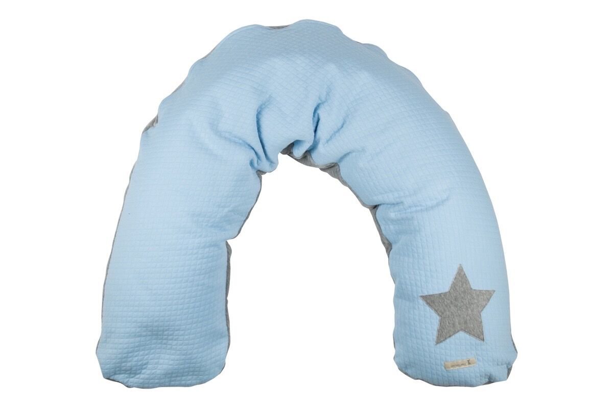 Lottas Lable 15100 Jersey Nursing Pillow Star Blue Grey