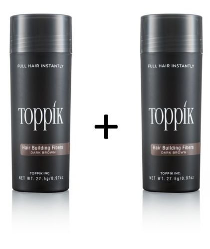 2 x Topik 27.5 g Hair Thickener Hair Fibres Microhairs – Medium Brown