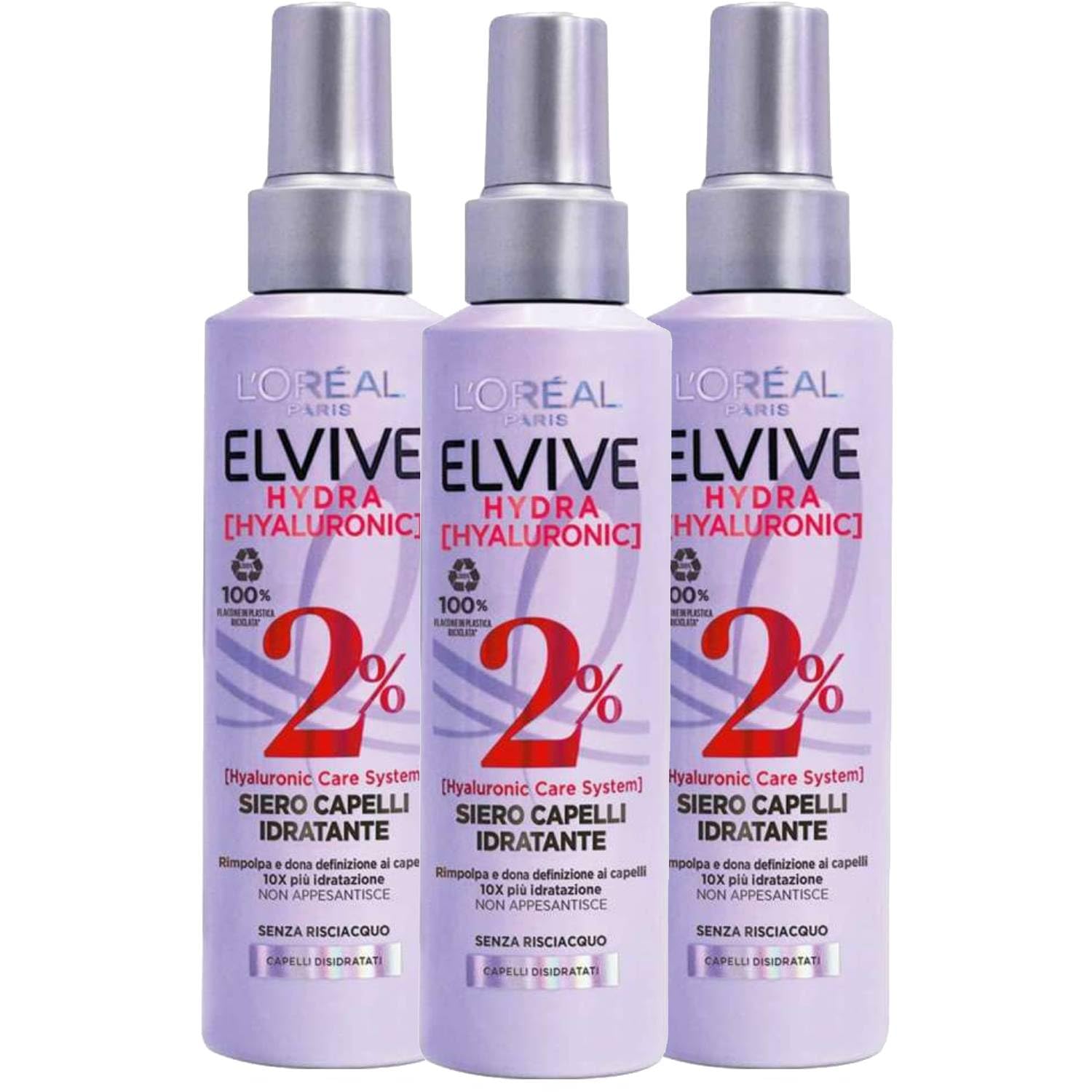 L\'oreal Paris Elvive Hair Care Shampoo and Conditioner (Hydra Hyaluronic Serum 150 ml (Pack of 3)