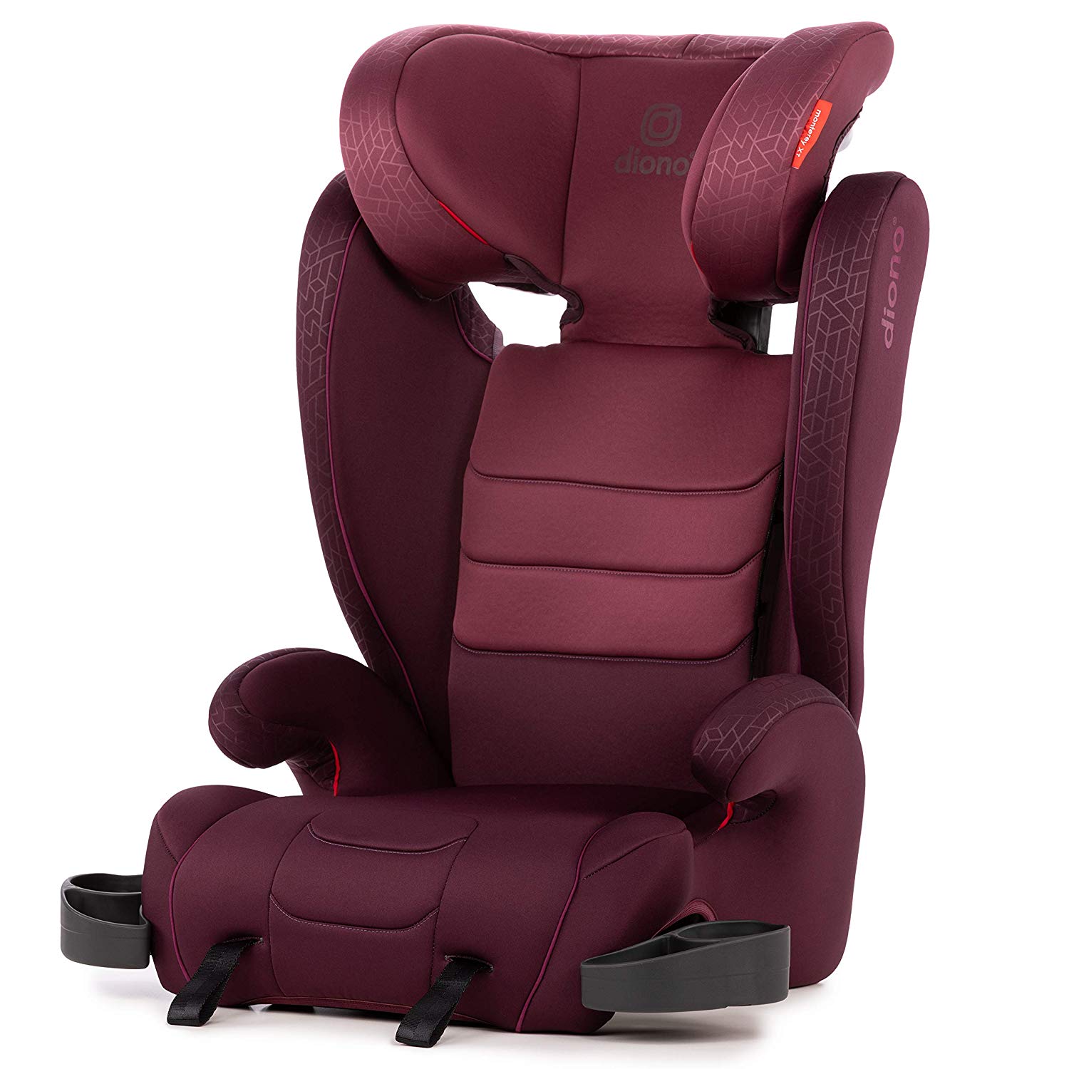 Diono Monterey XT Fix Expandable High Back Booster Car Seat with Expandable Height and Width, Group 2/3 (4 to 12 Years Approx, 15-36 kg), Plum