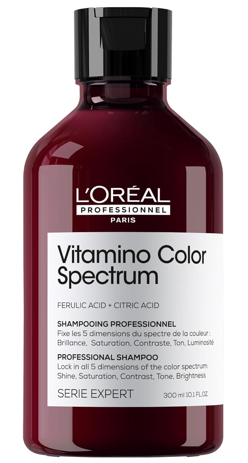 L\'Oréal Professionnel Shampoo for Color Brilliance with Glass Hair Effect for Colored Hair, with Ferula & Citric Acid, Vegan, Expert Series, Vitamino Color Spectrum Shampoo, 300 ml